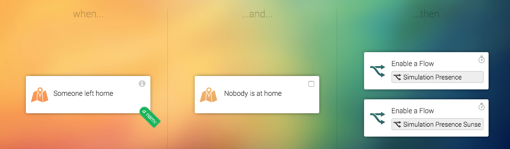 When nobody's home, enable the Presence Simulation Flow