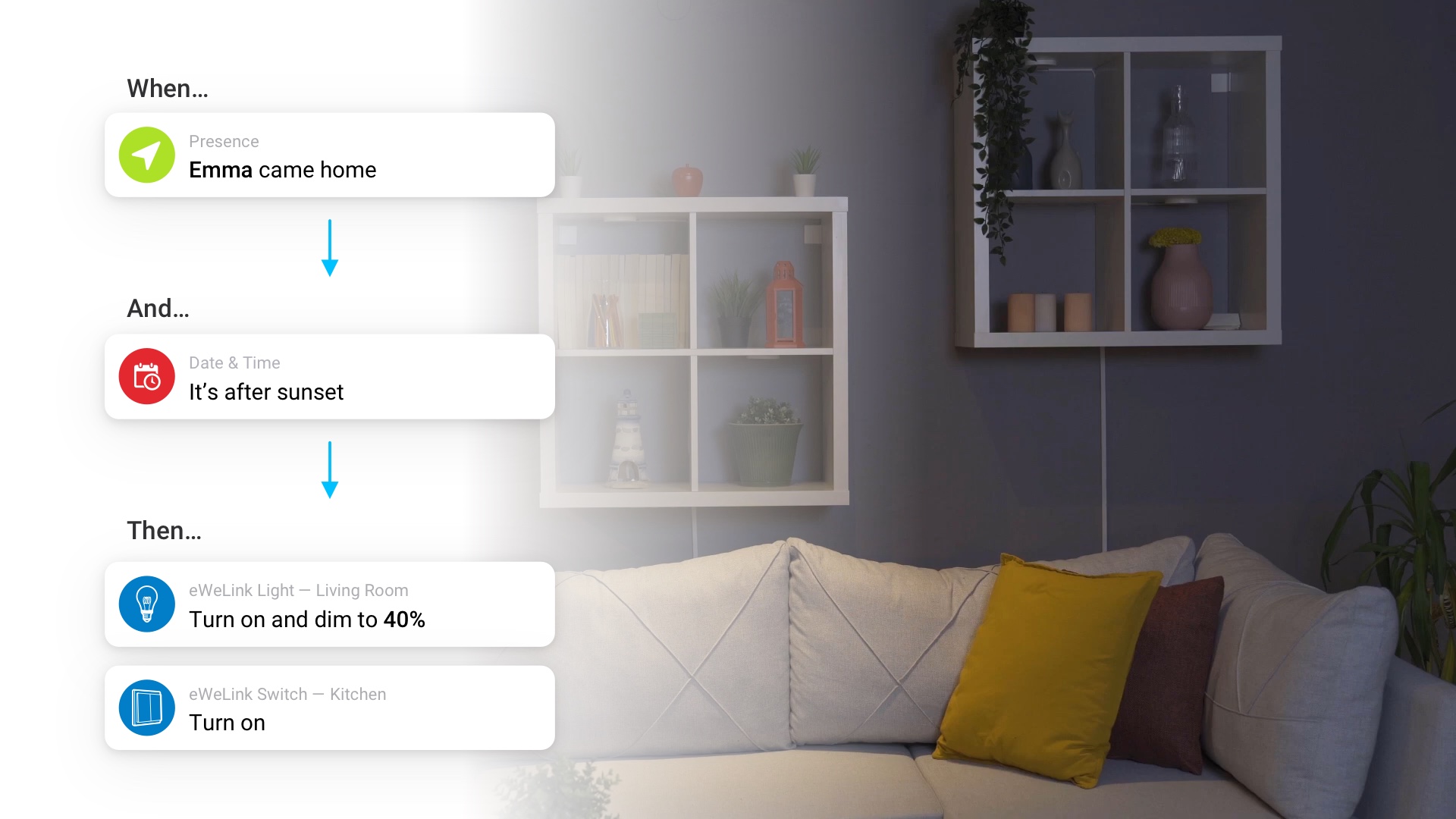 Connect eWeLink-supported devices to Homey and include them in Flows
