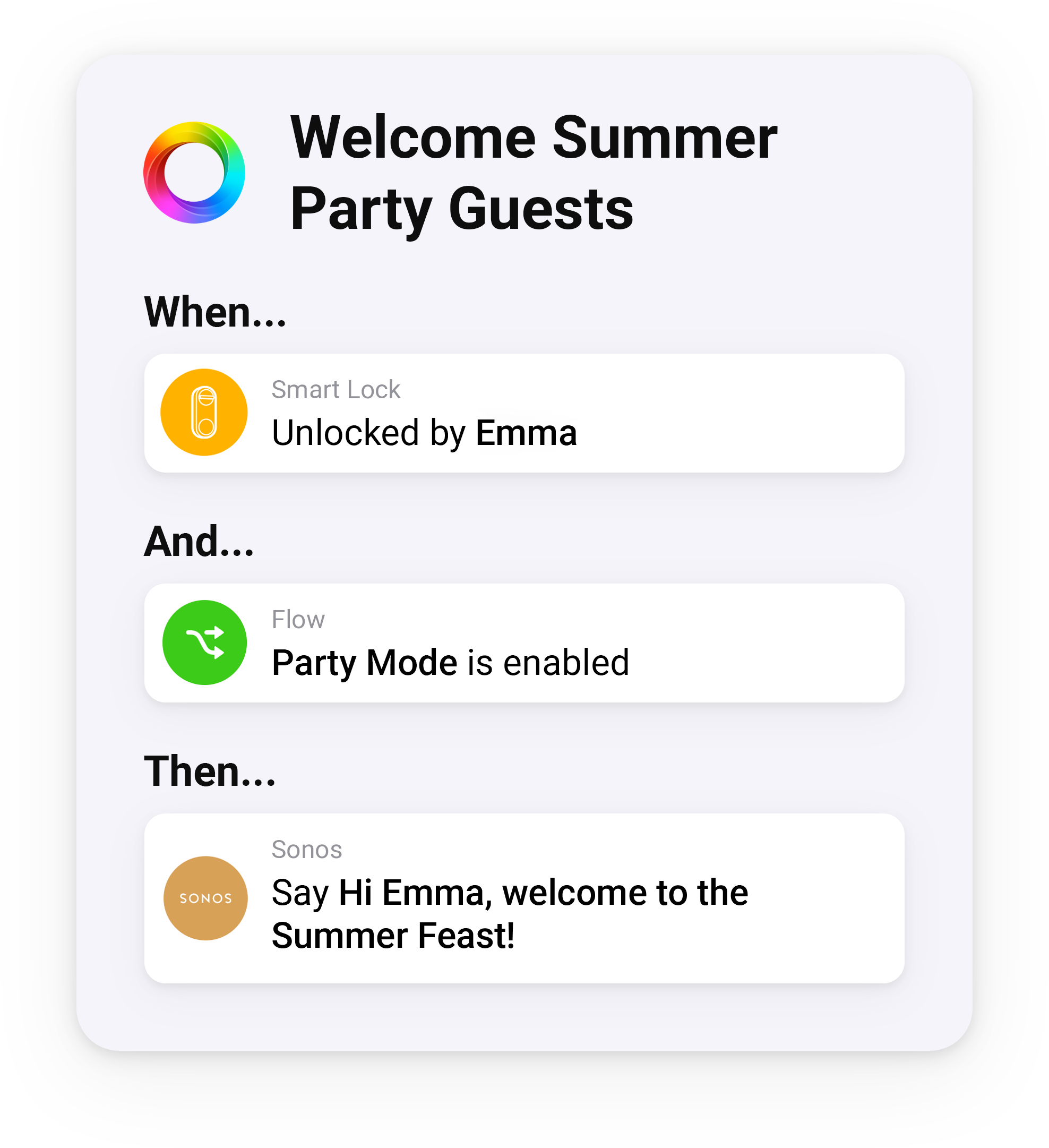Welcome guests to your BBQ with a simple Flow